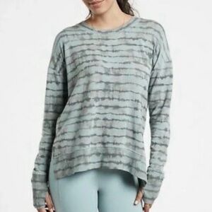 Athleta Women’s Coaster Luxe Tie Dye Sweatshirt Tahiti Minimalistic Grey XL